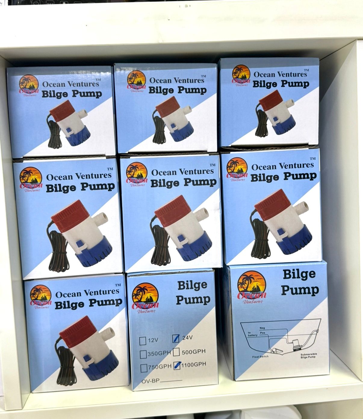 OV-BILGE PUMP 1100GPH 12VDC